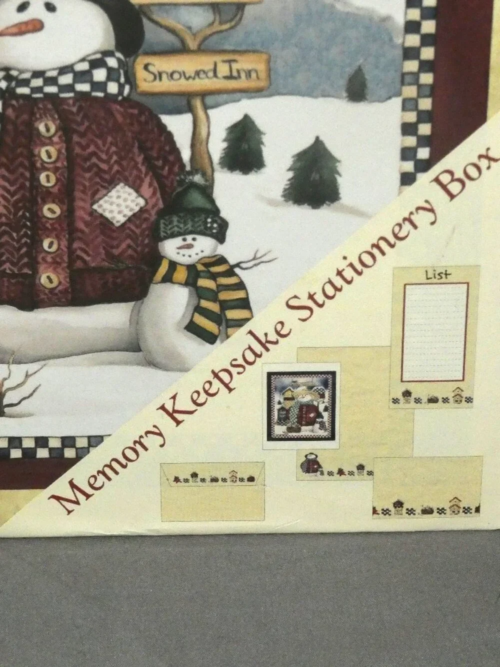 Vintage New Seasons Snowman Memory Keepsake Stationery Box New Unopened